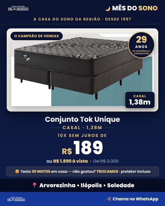 Conjunto Tok Unique — Casal 1,38M · o Campeão de Vendas