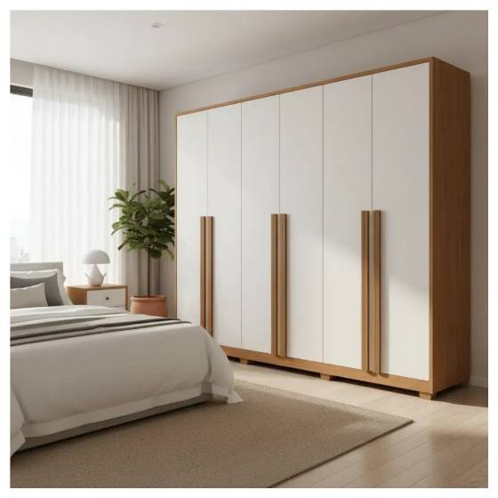 Roupeiro 6 Portas 6 Gavetas - 100% MDF - L: 2.75 M a: 2,49 M P: 0,60 - Lançamento