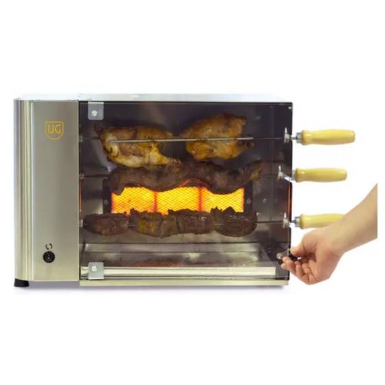 Churrasqueira Inox 3 Espetos Rotativa a Gás 1